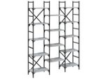 Libreria Grey Sonoma 127,5X28,5X172,5 Cm Materiale A Base Di Legno