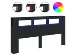 Vidaxl Testata Led Nera 200X18,5X103,5 Cm Materiale A Base Di Legno