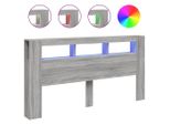 Vidaxl Testata Led Grigio Sonoma 200X18,5X103,5 Cm Materiale A Base Di Legno
