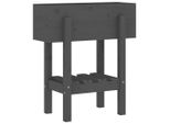 Vidaxl Fioriera Grigia 62X30X69 Cm In Legno Di Pino Massiccio