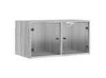 Vidaxl Armadio A Muro Con Ante In Vetro Grigio Sonoma 68,5X37X35 Cm