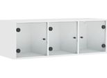 Armadio A Muro Con Ante In Vetro Bianco 102X37X35 Cm