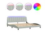 Vidaxl Struttura Letto Con Led Senza Materasso "Hanko"" Grigio Chiaro 200X200 Cm Velluto"