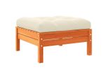 Vidaxl Sgabello Da Giardino Con Cuscino In Legno Di Pino Massiccio Marrone Cera
