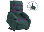 Vidaxl Poltrona Per Massaggi Con Ausilio Per L'assistenza In Piedi In Tessuto Verde Scuro