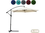 Jiubiaz Ombrellone A Sbalzo 350Cm - Ombrellone A Sbalzo, Parasole, Ombrellone Da Giardino - Beige