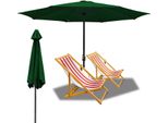 Jiubiaz 2,7 M Ombrellone UV40+ Inclinabile Ombrellone Da Giardino Ombrellone Da Spiaggia， Verde