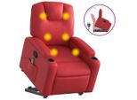 Vidaxl Poltrona Per Massaggi Con Ausilio Per L'assistenza In Piedi In Pelle Finta Rossa