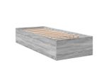 Vidaxl Struttura Letto Grigio Sonoma 90X200 Cm In Materiale Ligneo