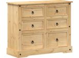 Cassettiera 110X43X91 Cm In Legno Di Pino Massiccio