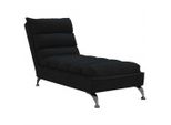 Vidaxl Chaise Longue Con Cuscino In Tessuto Nero