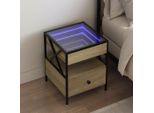 Vidaxl Comodino Con Infinity Led Rovere Sonoma 40X40X51 Cm