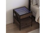 Vidaxl Comodino Con Infinity Led Effetto Rovere Marrone 40X40X51 Cm