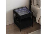 Vidaxl Comodino Con Infinity Led Nero 40X40X51 Cm
