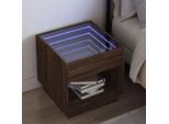 Vidaxl Comodino Con Infinity Led Look Rovere Marrone 50X50X50 Cm