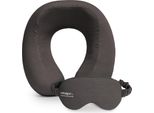 Set Da Viaggio Cuscino Da Viaggio In Memory Foam + Maschera Per Il Sonno Cuscino Per Il Collo Che Blocca La Luce, Copertura Per Aereo Rimovibile E Lavabile, Cuscino Per Il Collo E Maschera Per Gli Occhi, Accessori Da Viaggio, Grafite