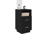 Vidaxl Comodini 2 Pezzi Con 2 Cassetti Nero 36X36X68 Cm