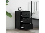 Vidaxl Comodino Con Cassetti Nero In Legno Massiccio Riciclato