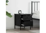 Vidaxl Comodino Con Cassetti In Rovere Nero 40 X 42 X 50 Cm