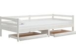 Letto Da Giorno Con Cassetti Bianco 90X200 Cm In Legno Di Pino Massiccio