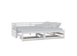 Vidaxl Letto Da Giorno Allungabile 2X(90X200) Cm In Legno Di Pino Massiccio Bianco