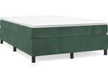 Struttura Letto Senza Materasso Velluto Verde Scuro 140X190 Cm