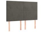 Vidaxl Testiere 4 Pz. Velluto Grigio Scuro 72X5X78/88 Cm