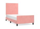 Vidaxl Struttura Letto Con Testiera Rosa 100X200 Cm In Velluto
