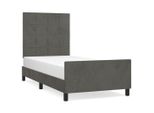 Vidaxl Struttura Letto Senza Materasso Grigio Scuro 90X200 Cm Velluto