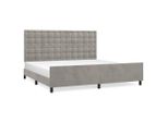 Vidaxl Struttura Letto Senza Materasso Grigio Chiaro 200X200 Cm In Velluto