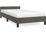 Vidaxl Struttura Letto Senza Materasso Grigio Scuro 90X190 Cm In Velluto