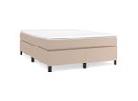Vidaxl Struttura Letto A Molle Insacchettate Cappuccino-Marrone 140X200 Cm In Pelle Finta