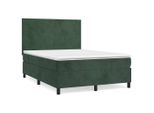 Vidaxl Letto A Molle Con Materasso Verde Scuro 140X200 Cm In Velluto