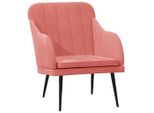 Vidaxl Poltrona Rosa 63X76X80 Cm In Velluto
