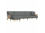 Divano Letto A L In Tessuto Grigio Scuro 279X140X70 Cm