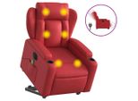 Vidaxl Poltrona Per Massaggi Con Ausilio Per L'assistenza Elettrica In Pelle Finta Rossa