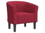 Vidaxl Sedia Club In Velluto Rosso Vino