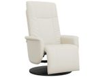 Vidaxl Poltrona Relax Con Poggiapiedi In Pelle Finta Crema
