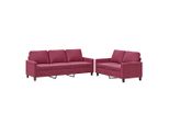 Vidaxl Set Divano 2 Pezzi Con Cuscini In Velluto Rosso Vino