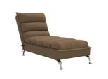 Chaise Longue Da Massaggio Con Cuscino In Tessuto Marrone