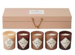 Confezione Regalo Per Candele - 5 Pezzi - Set Di Candele In Confezione Regalo - Confezione Regalo Con 5 Candele - Candele Profumate - Regalo - Beige