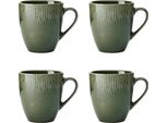 Mikasa Jardin Set De 4 Cups, Green, Set De 4 Cups, 420Ml Cups De Gres For Tea & Coffee - Confezione Regalo E Lavabile In Lavastoviglie
