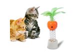 Distributore Di Croccantini Per Gatti, Giocattolo Di Piume, Giocattolo Interattivo Per Gatti Con Carota Elasticizzata Con Piume