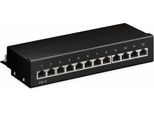 Goobay 69307 Pannello Patch Cat 6 Mini/Desktop, 12 Porte, Nero - Schermato Stp