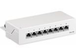Goobay 62067 Pannello Patch Cat 6A Mini/Desktop, 8 Porte, Bianco - Schermato Stp, Bianco