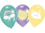 Palloncini A Forma Di Nuvola, Arcobaleno E Sole 6 Pezzi Colorati 27,5 Cm - Taglia Unica