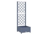 Vidaxl Fioriera Con Traliccio Grigio Scuro 40X40X121,5 Cm Pp