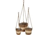 Progarden Vaso Da Fiori Sospeso In Vimini, Set Di 3 Pezzi Marina KO-430000980