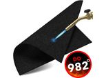 Sottotappeto Ignifugo 70X32 Cm - Tappetino Di Protezione Dal Calore Fino A 982 °C - Tappetino Antincendio Come Protezione Antincendio Ideale - Nero