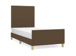 Vidaxl Struttura Letto Senza Materasso Marrone Scuro 90X190 Cm Tessuto